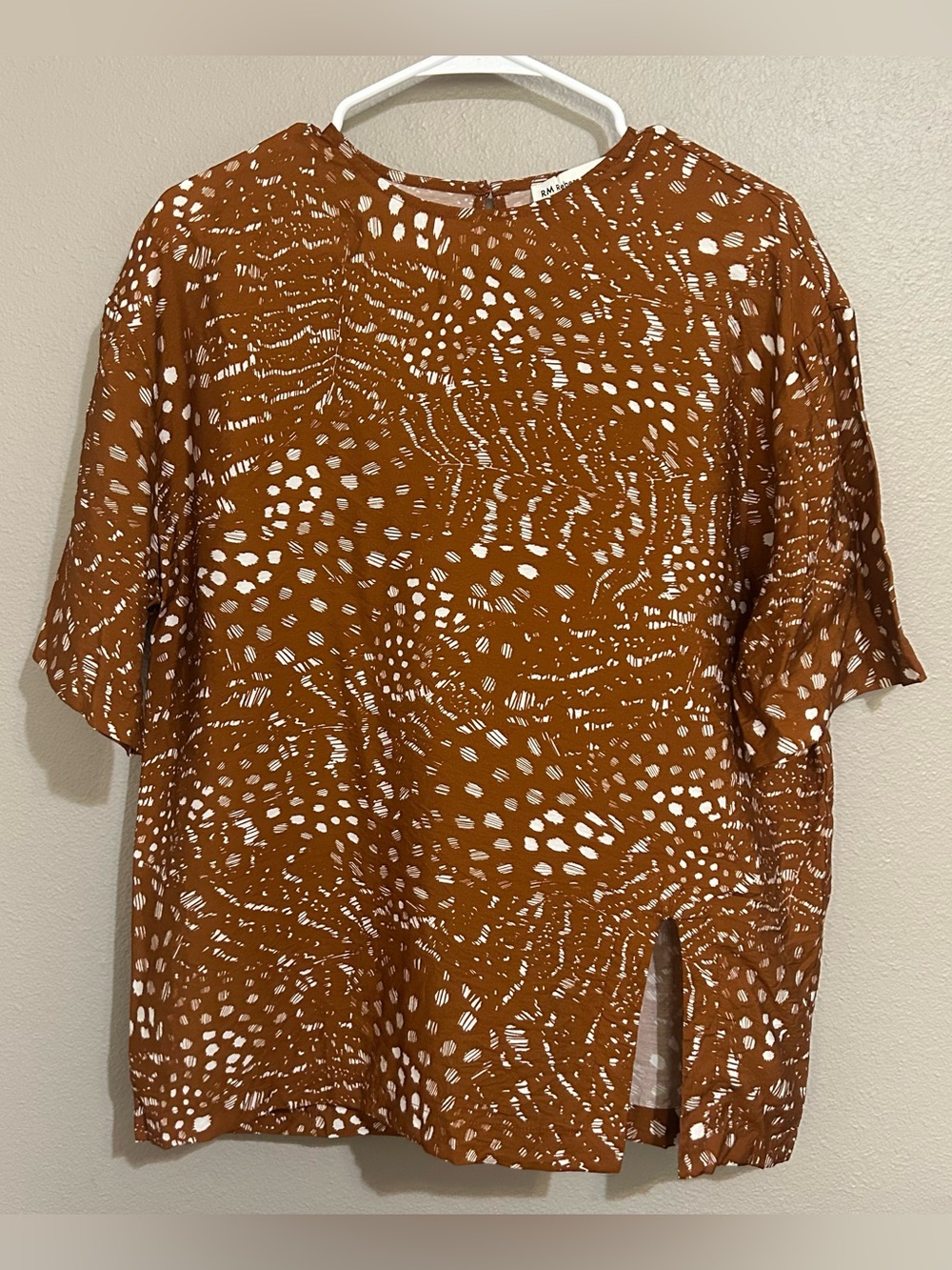 Rebecca Minkoff Abstract Print Short Sleeve Blouse Women’s Size Medium